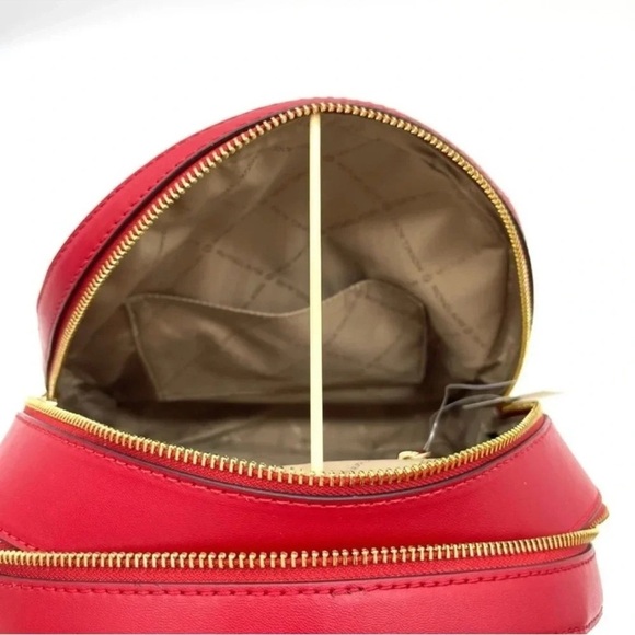 Michael Kors Medium Jaycee Backpack Red/Gold - Picture 10 of 13